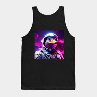 Vaporwave Retrowave Synthwave Duck Astronaut Space Fantasy Illustration Tank Top